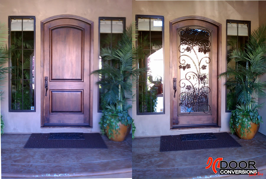 SARATOGA, CA DOOR CONVERSIONS - ZINFANDEL wrought iron door inserts